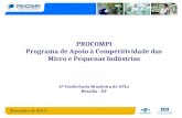 6ª CBAPL: Programa de Apoio à Competitividade das Micro e Pequenas Indústrias