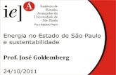 IEA - Energia no estado de São Paulo e sustentabilidade