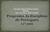 PROGRAMA DE PORTUGUÊS 12º ANO