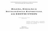 Razão, Emoção e inteligência espiritual em Edith Stein