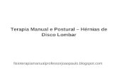 Terapia Manual e Postural – Hérnias de Disco