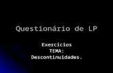 Questionário de LP- Tema Descontinuidades.show do milhão