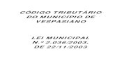 Lei n 2.036 de 22-11-2003 - Codigo Tributario Municipal