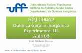 GQI 00042 Aula 08 Equilíbrio Química Engenharia Agrícola e Ambiental