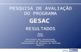 Resultados da Avaliação do Programa GESAC