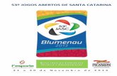 Boletim: Programação 53° Jogos Abertos em Blumenau