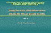 2. Relações entre atividades meio e atividades-fim na gestão escolar - Prof. Dr. Paulo Gomes Lima