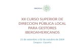XII Curso Superior de Dirección Pública Local para Gestores Iberoamericanos