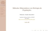 Métodos Matemáticos em Biologia de Populações III