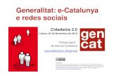 Generalitat: e-Catalunya e redes sociais