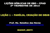 2013   1 tri - lição 1 - familia, criação de deus