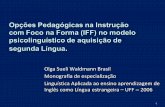 Opções Pedagógicas no ensino de Línguas