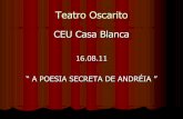 Teatro Oscarito - " A poesia Secreta de Andréia "