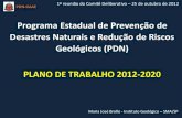 Programa Estadual de Prevenção de Desastres Naturais e Gestão de Riscos Geológicos - Plano de Trabalho de curto e médio prazos 2012-2020. (25out2012)
