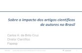 Sobre o impacto dos artigos científicos de autores no Brasil - Carlos Henrique Brito Cruz