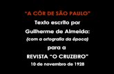 A côr de São Paulo - Guilherme de Almeida