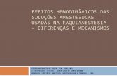 Efeitos hemodinâmicos das soluções anestésicas usadas na raq ui anestesia – diferenças e mecanismos