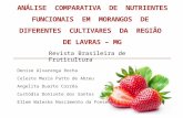 Apresentação do artigo: ANÁLISE COMPARATIVA DE NUTRIENTES FUNCIONAIS EM MORANGOS DE DIFERENTES CULTIVARES  DA REGIÃO DE LAVRAS – MG