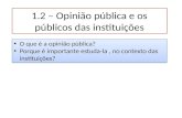 Opiniao pública e os públicos da instituição