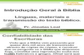 Introdução Geral à Bíblia - Pr. Jônatas Leal