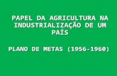 PAPEL DA AGRICULTURA NA INDUSTRIALIZAÇAO DE UM PAIS