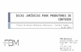 Dicas jurídicas para produtores de conteúdo - Flávia de Barros Monteiro