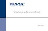 June 2009 Manufacturing Surveys in Brazil. Profile on industrial Statistics Annual Survey Pesquisa Industrial Anual - Empresa (PIA-Empresa) Pesquisa Industrial.