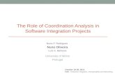 The Role of Coordination Analysis in Software Integration Projects Nuno F. Rodrigues Nuno Oliveira Luís S. Barbosa October 19-20, 2011 EI2N - Enterprise.