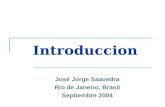 Introduccion José Jorge Saavedra Rio de Janeiro, Brasil Septiembre 2004.