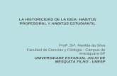 LA HISTORICIDAD DE LA IDEA: HABITUS PROFESORAL Y HABITUS ESTUDIANTIL Profª. Drª. Marilda da Silva Facultad de Ciencias y Filologia - Campus de Araraquara-SP.