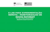 E-LAB PARA EXPERIMENTAÇÃO REMOTA - MONITORIZAÇÃO DE ÁGUAS NATURAIS