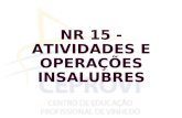 NR 15 - ATIVIDADES E OPERAÇÕES INSALUBRES