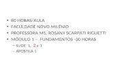 80 HORAS/AULA FACULDADE NOVO MILÊNIO PROFESSORA MS. ROSANY SCARPATI RIGUETTI