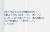 PLANO DE CARREIRA E SISTEMA RETRIBUITÓRIO DOS SERVIDORES TÉCNICO-ADMINISTRATIVO DA UNESP.