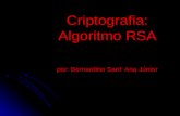 Criptografia: Algoritmo RSA por: Bernardino Sant’ Ana Júnior
