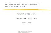 PROGRAMA DE DESENVOLVIMENTO EDUCACIONAL - PDE