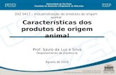 Características dos produtos de origem animal