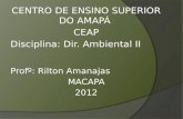 CENTRO DE ENSINO SUPERIOR DO AMAPÁ  CEAP Disciplina: Dir. Ambiental II Profº :  Rilton Amanajas