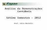 Análise da Demonstrações Contábeis Sétimo Semestre – 2012 Prof. Célia Martelli