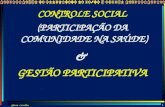 CONTROLE SOCIAL (PARTICIPAÇÃO DA COMUNIDADE NA SAÚDE)  &  GESTÃO PARTICIPATIVA