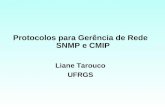 Protocolos para Gerência de Rede SNMP e CMIP Liane Tarouco UFRGS