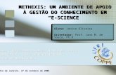 METHEXIS: UM AMBIENTE DE APOIO À GESTÃO DO CONHECIMENTO EM “E-SCIENCE”