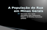 A População de Rua em Minas Gerais