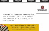 Controle Interno Preventivo Mecanismos  institucionais de Prevenção e Controle da Corrupção