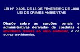 LEI Nº  9.605, DE 13 DE FEVEREIRO DE 1998  LEI DE CRIMES AMBIENTAIS