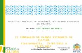RELATO DO PROCESSO DE ELABORAÇÃO DOS PLANOS ESTADUAIS DE CULTURA Estado:  RIO GRANDE DO NORTE