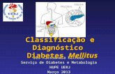 Classificação e Diagnóstico   Diabetes  Mellitus