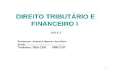 DIREITO TRIBUTÁRIO E FINANCEIRO I