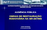 OBRAS DE RESTAURAÇÃO RODOVIÁRIA NA BR-267/MS