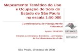 Mapeamento Temático do Uso e Ocupação do Solo do  Estado de São Paulo  na escala 1:50.000